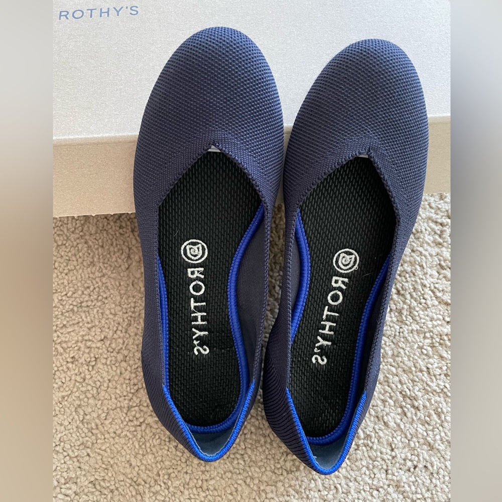 Rothy's Navy Blue Slip-On Flats